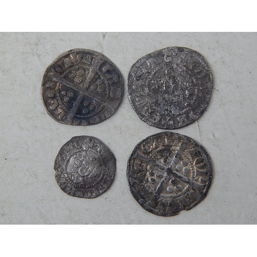 36 - Edward I Silver Farthing rare; Edward I short hair Penny; Edward Pre-Canterbury Mint 1d; Edward I Pe... 