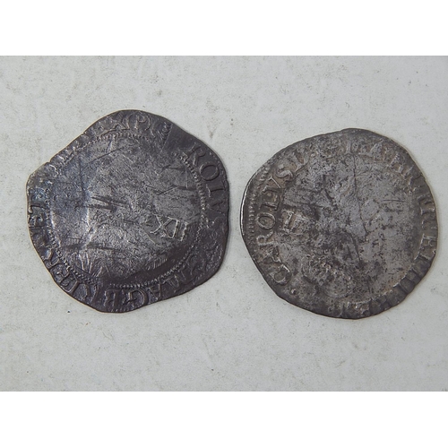 37 - Charles I Silver Shillings x 2