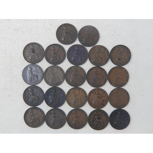 44 - William IV Farthings 1835(2); 1836, 1837; Victoria Copper Farthings 1838(4), 1839(2), one with missi... 