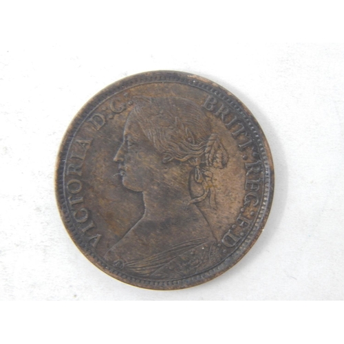 47 - Victoria 1863 Farthing Key Date about Uncirculated, scarce date