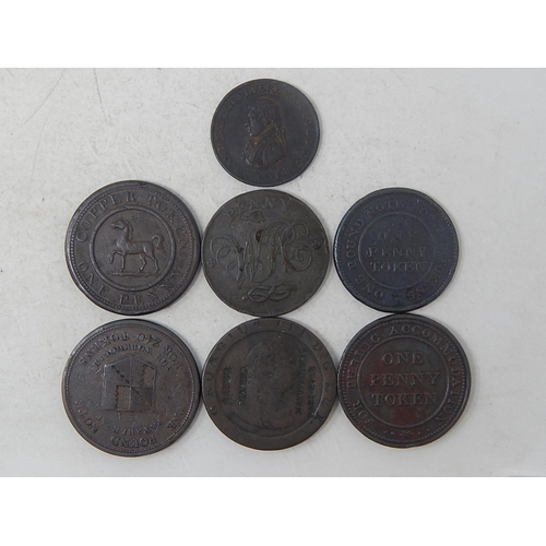 51 - Collection of 7 Copper Tokens