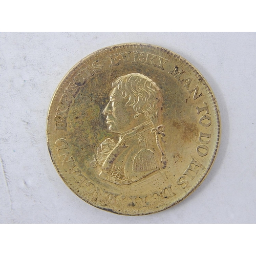 53 - 1812 Copper-Gilt Token, prooflike, about as struck, rare