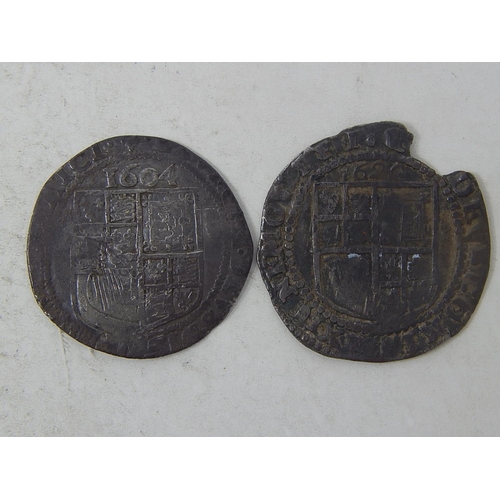 54 - James I Sixpences x 2 both Very Fine, one clipped