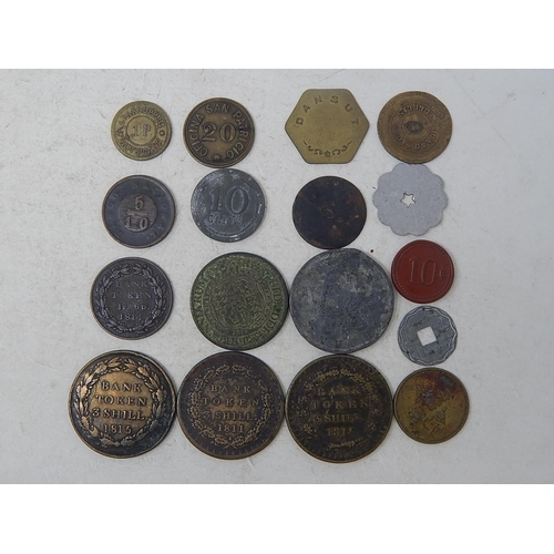 68 - Misc coin tokens, etc (11), contemporary forgeries of 3 Shilling Bank Tokens (3); other contemporary... 