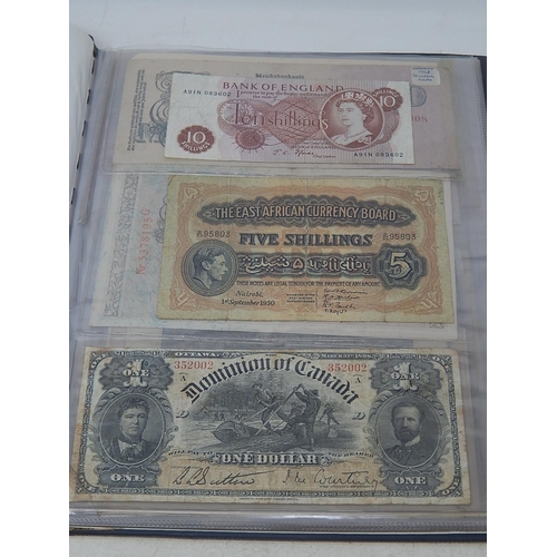 72 - An album of World Banknotes inc East Africa Currency Board King George VI Five Shillings