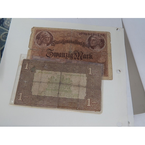 74 - Wolverhampton Bank Early One Pound Note, album of misc notes