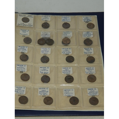 77 - A Superb collection of George V and George VI Farthings, many mint state housed in collector's album