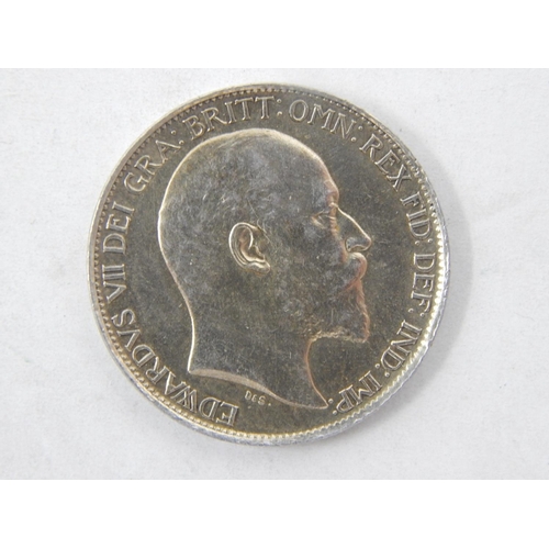 85 - Edward VII Silver Sixpence 1909, golden tone, about Uncirculated