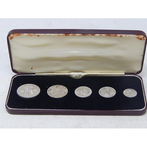 86 - George VI 1946 Specimen Silver Set last of Silver issue Halfcrown to Sixpence in plush fitted case