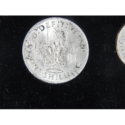 86 - George VI 1946 Specimen Silver Set last of Silver issue Halfcrown to Sixpence in plush fitted case