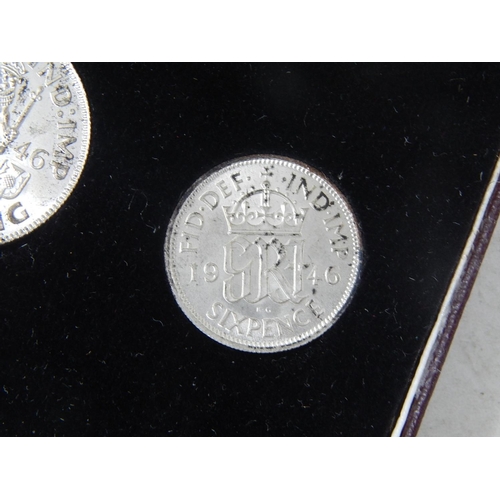 86 - George VI 1946 Specimen Silver Set last of Silver issue Halfcrown to Sixpence in plush fitted case