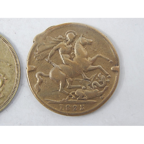 91 - George III imitation £2 pieces (2);