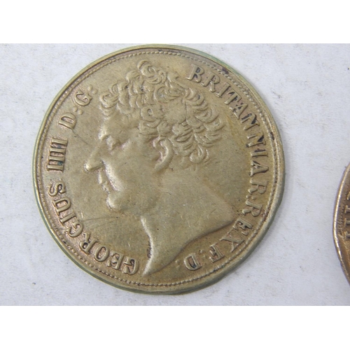 91 - George III imitation £2 pieces (2);