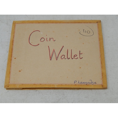 110 - Vintage coin wallet containing a collection of 12 x Reckoning Counters 1609-1667