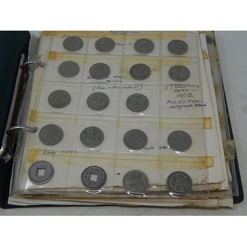 114 - Vintage Coin Album containing collection of 1897-190 J T Nertney Tokens, 5c Play Tokens, Stock token... 