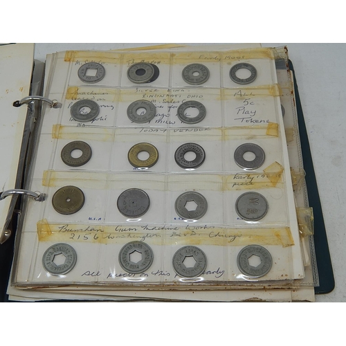 114 - Vintage Coin Album containing collection of 1897-190 J T Nertney Tokens, 5c Play Tokens, Stock token... 