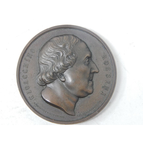 121 - Superb Gioaccino Rossini Copper Medallion about as struck