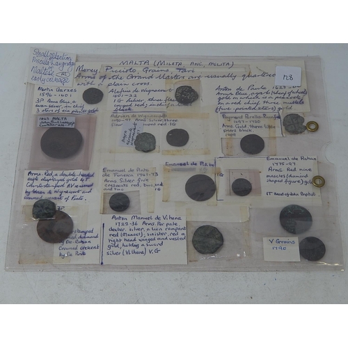 128 - Malta selection of early coinage all beautifully written up