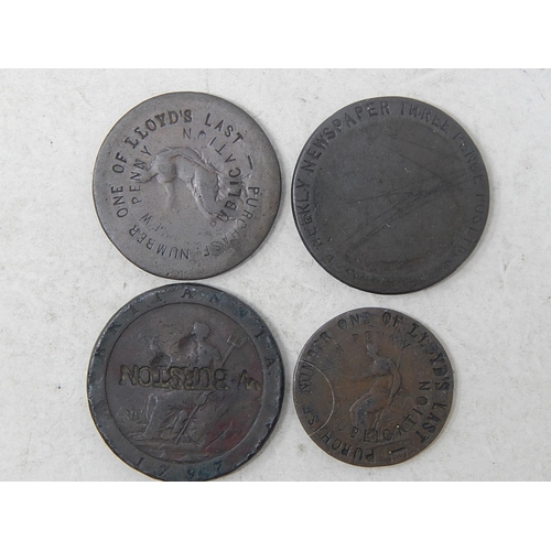 132 - George III Cartwheel Pennies counterstamped (2); 1806 Penny Counterstamped, rare, another