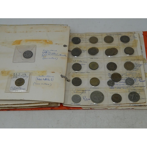 136 - Substantial collection of Amusement Tokens housed in vintage album well written up