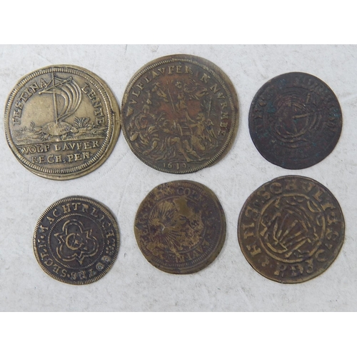 143 - Collection of 6 x 16th/17th Century Nuremburg Tokens