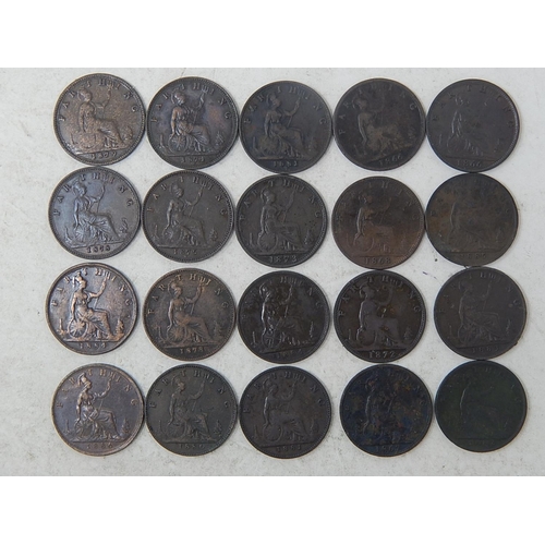 151 - Victoria Bronze Farthings 1866(2), 1867, 1868, 1872, 1873, 1874H, 1875H, 1878(2), 1879, 1880, 1881(2... 