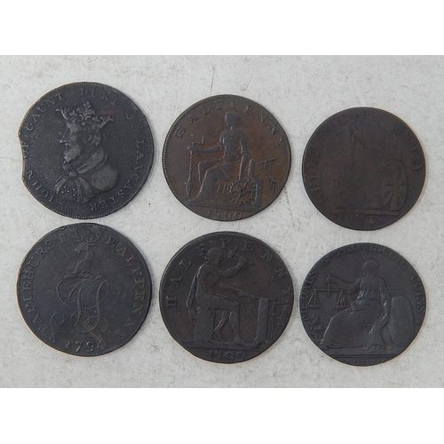 157 - Kent Halfpenny Token 1794, Stratford Token 1777, Lancashire 1794, Warwickshire 1792, 2 further Warwi... 