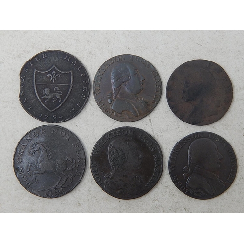 157 - Kent Halfpenny Token 1794, Stratford Token 1777, Lancashire 1794, Warwickshire 1792, 2 further Warwi... 