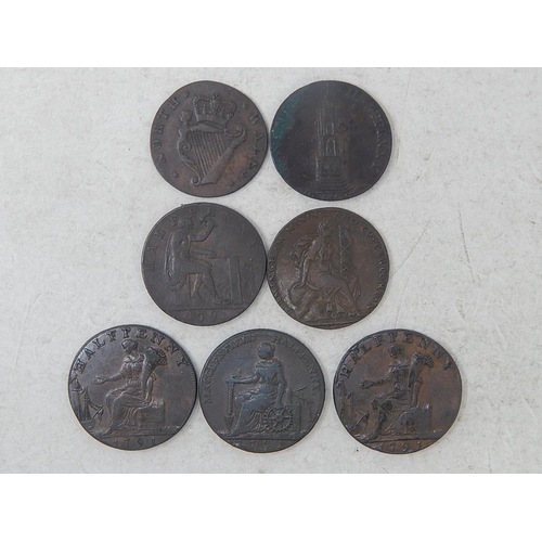 158 - Group of 7 x early Copper Tokens