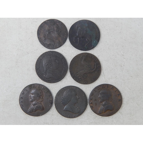 158 - Group of 7 x early Copper Tokens