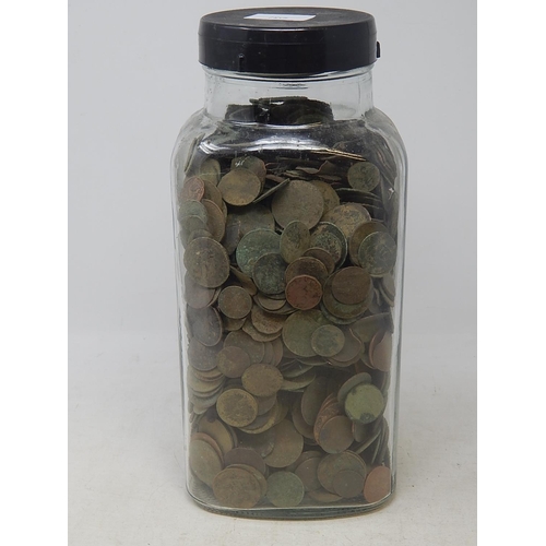 180 - Large sweet jar full of coins