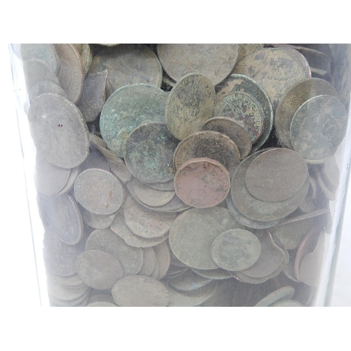 180 - Large sweet jar full of coins