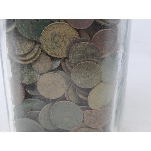 180 - Large sweet jar full of coins