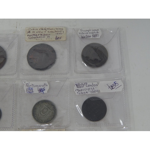 183 - An interesting selection of early tokens inc some rare types; a Silver George III 1813 Irish 10 Penc... 