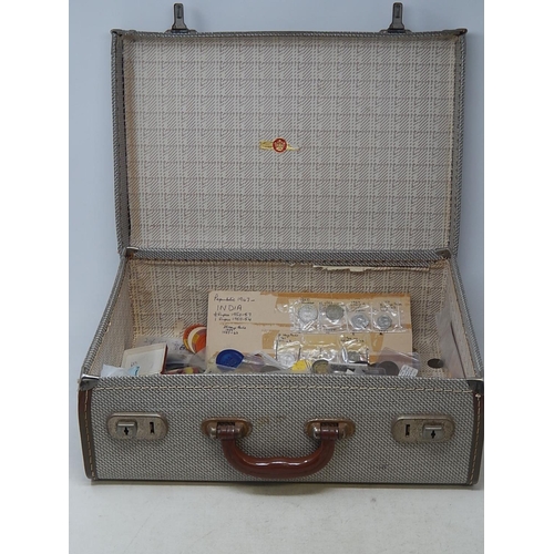 185 - Suitcase full of coins, tokens, etc, sorting will reward, varying states of preservation