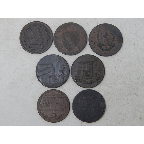 189 - Group of 7 x 18th Century Tokens inc Kent, Norfolk, etc generally Fine to Very Fine, some better