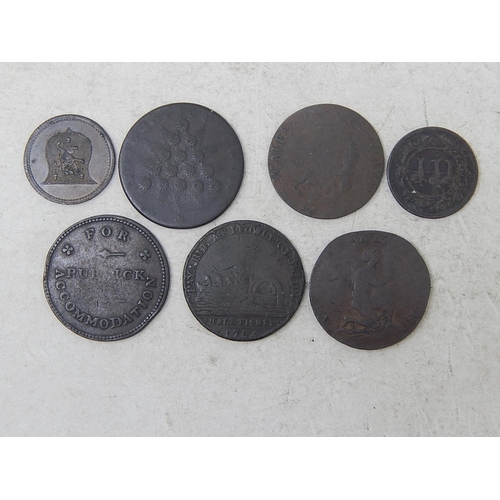 193 - Middlesex oppression of slavery Halfpenny Token; Lancashire 18th Century token; 1794 Middlesex Token... 