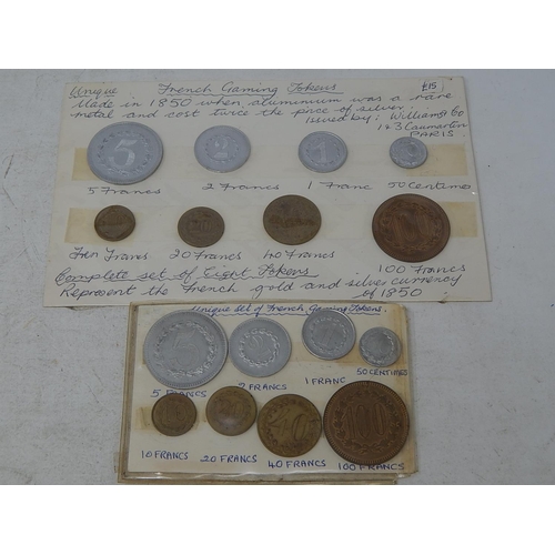 199 - 2 sets of early French Gaming tokens