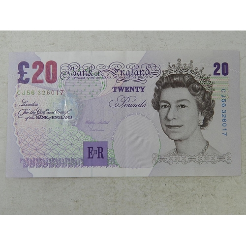 201 - Bank of England £20 note signed by cashier Lowther