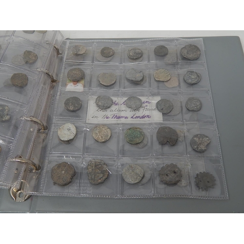 215 - Album of tokens all found in the Thames