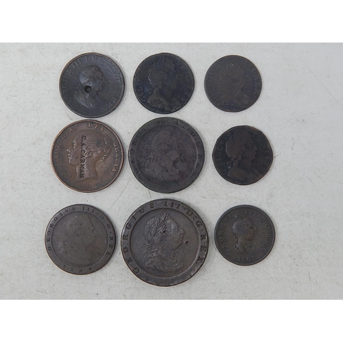 216 - William III Copper Halfpennies(3); 1798 IOM Halfpenny; 1799 1/2d; 1797 Penny; 1854 Victoria Copper P... 