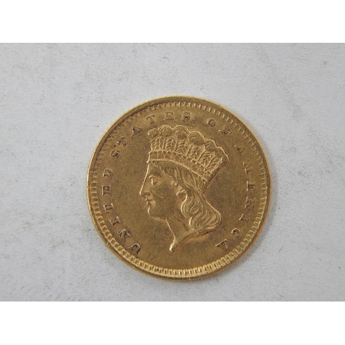 224 - USA Gold One Dollar 1858 Indian Princess Head Good Very Fine