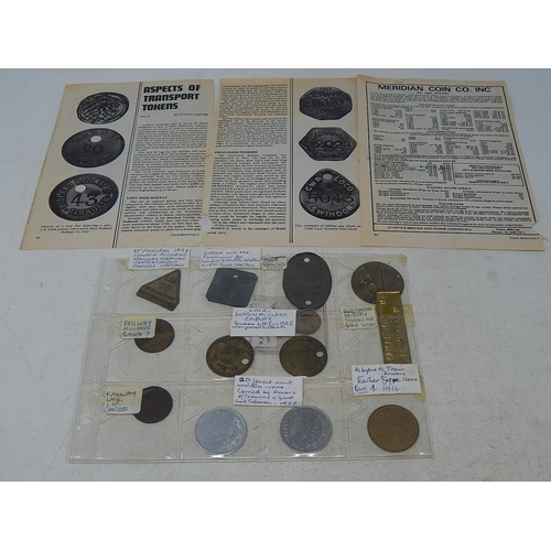 226 - Collection of Railway pay check tokens with accompanying literature