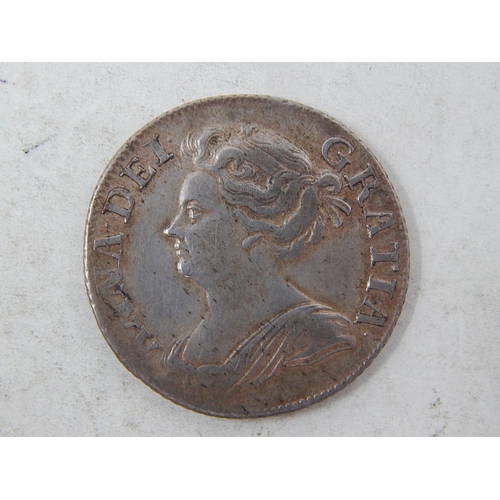 230 - Anne Shilling 1709 weakly struck at date, otherwise about Extremely Fine and beautifully toned