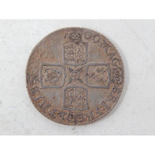 230 - Anne Shilling 1709 weakly struck at date, otherwise about Extremely Fine and beautifully toned