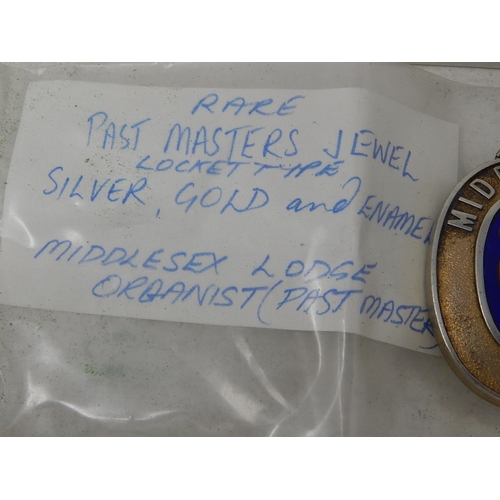 233 - Masonic Medals, some silver with a large amount of Masonic paperwork