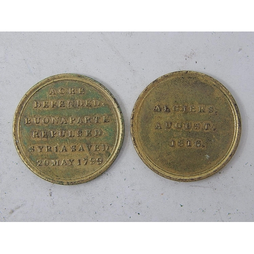 244 - pair of copper-gilt medallions dated 1799 and August 1816