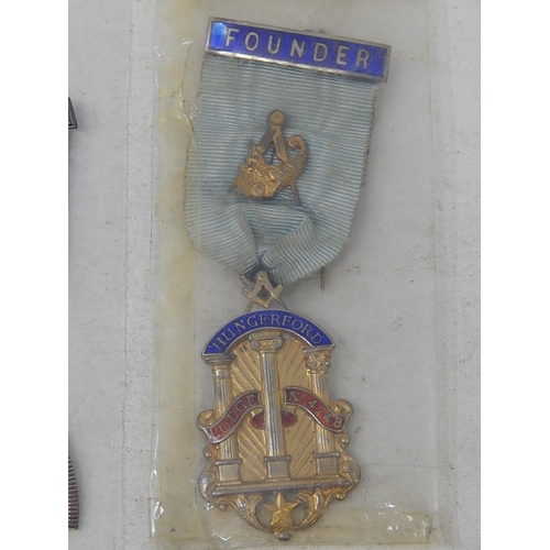 245 - John of [Gaunt of Hungerford Freemason's Medal, scarce; Silver Masonic medal and ribbon