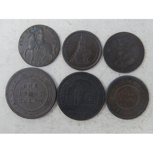 255 - Birmingham 1812 Penny Token; Warwickshire 1792 Lady Godiva Halfpenny; Lancashire Halfpenny 1794; Cor... 