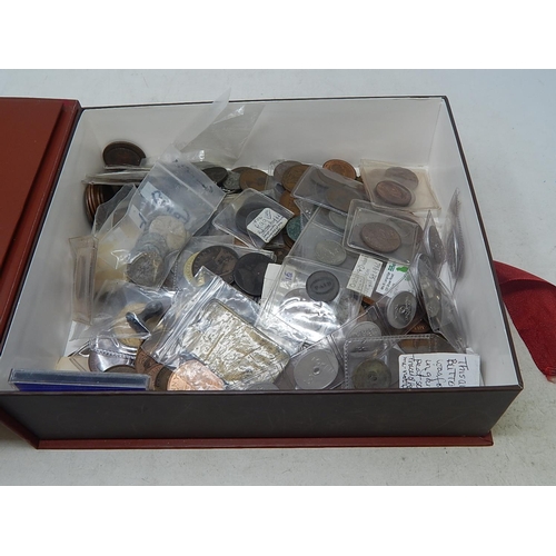 273 - Box of misc coins, tokens, jettons, etc sorting will reward